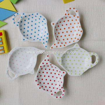 Teapot Ceramic Sauce Dish with Tray with 6 Color